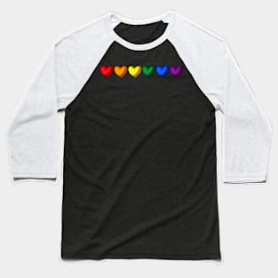 Colorful Hearts Baseball T-Shirt